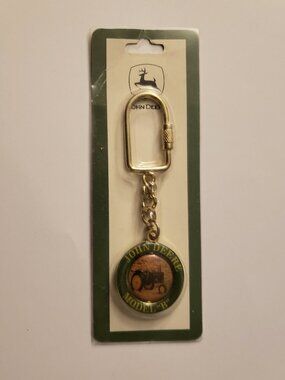 John Deere Tractor Model B Collectible Keychain Metal Key Chain Key Ring JD NWT